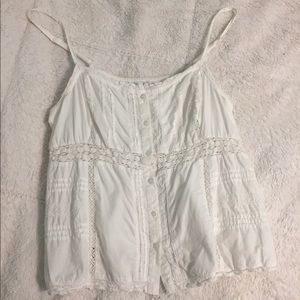 Old Navy White Crochet Tank Top